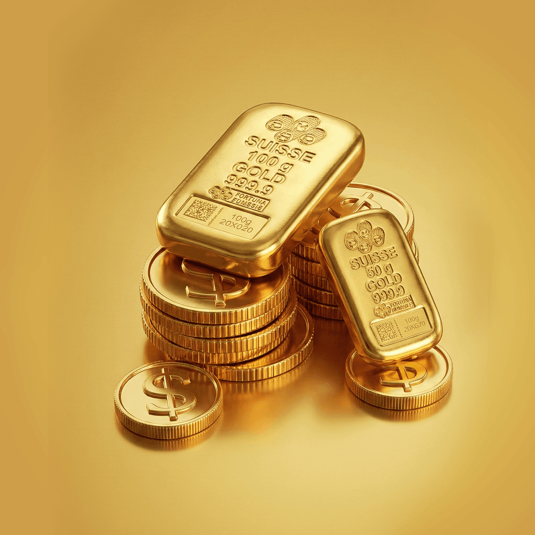 Gold Bars and Coins